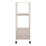 QUVIO Metalen Trolley – Drie planken – Zandkleurig – 35x35x106 cm