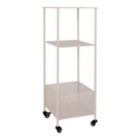 QUVIO Metalen Trolley – Drie planken – Zandkleurig – 35x35x106 cm
