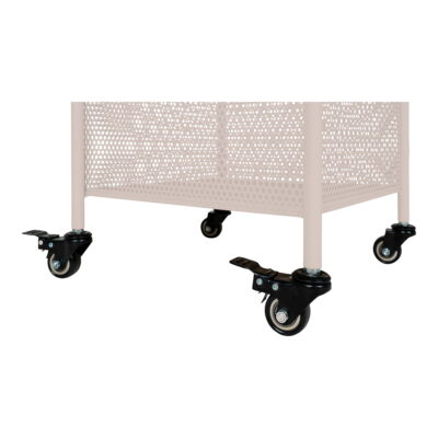 QUVIO Metalen Trolley – Drie planken – Zandkleurig – 35x35x106 cm