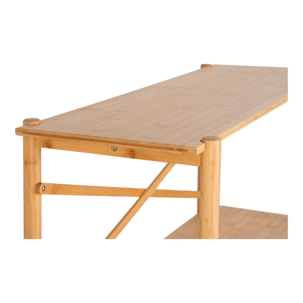 QUVIO Bijzettafel – Bamboe – 83x32x80,5 cm – Naturel