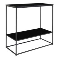 QUVIO Bijzettafel industrieel – 2 Planken  – 80x36x80 cm – Staal – Zwart