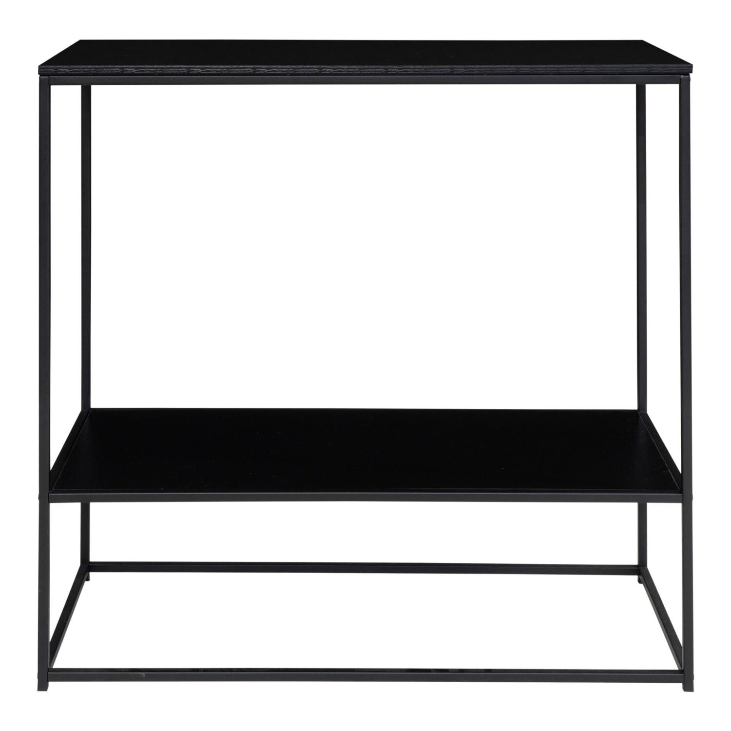 QUVIO Bijzettafel industrieel – 2 Planken  – 80x36x80 cm – Staal – Zwart