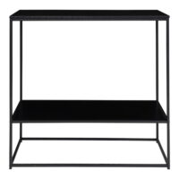 QUVIO Bijzettafel industrieel – 2 Planken  – 80x36x80 cm – Staal – Zwart