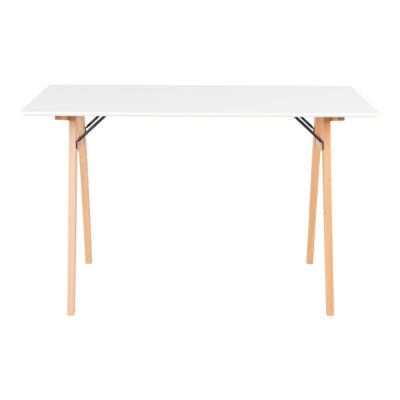 QUVIO Bureau Berlin – Wit en lichtbruin – 120x60x75 cm