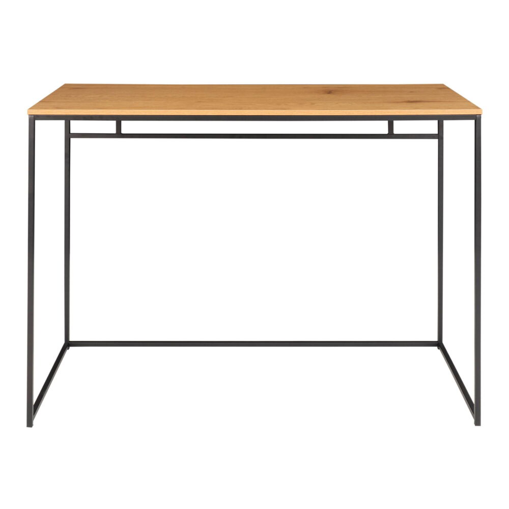 QUVIO Bureau eikenlook – Staal – Natuurlijke Eiken Look
