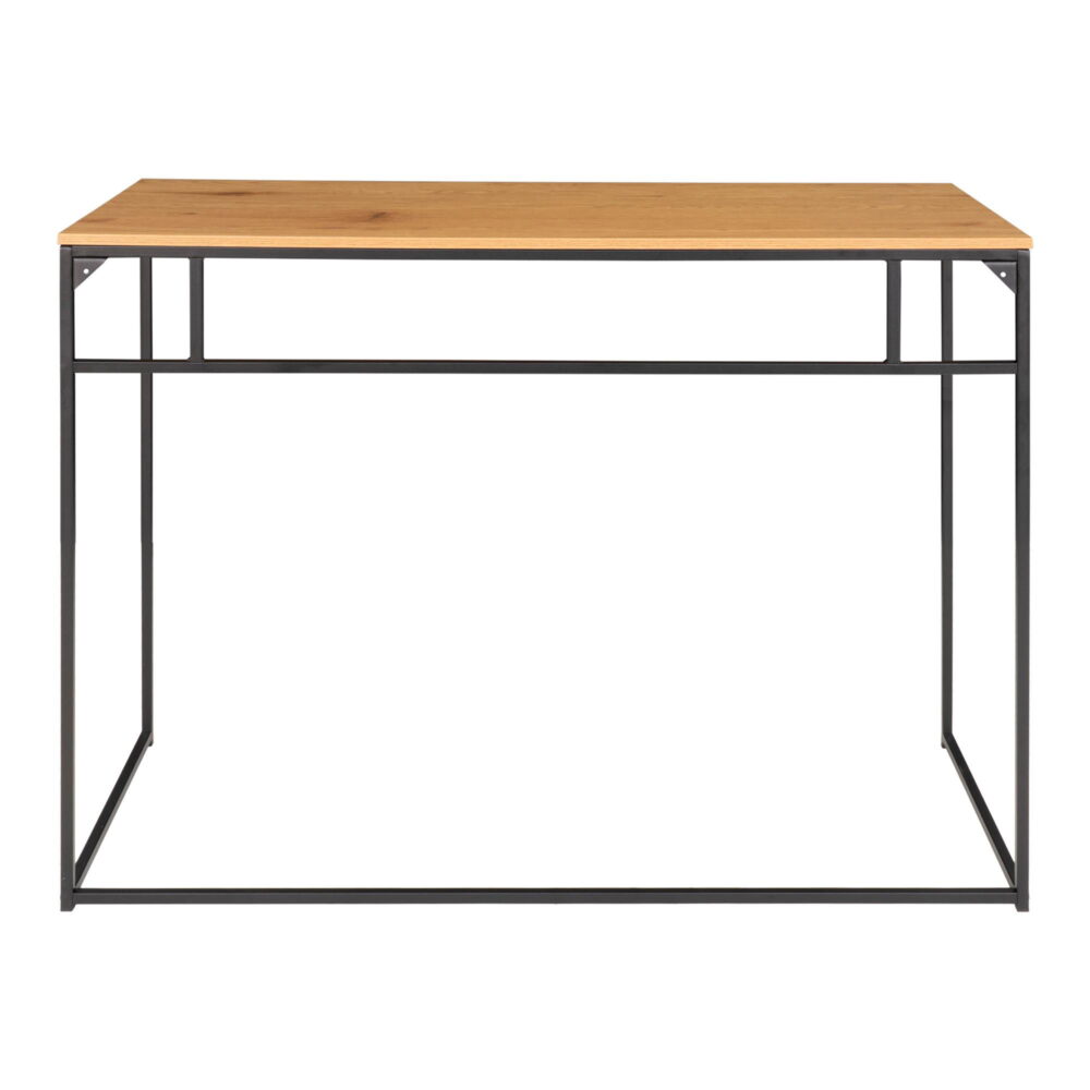 QUVIO Bureau eikenlook – Staal – Natuurlijke Eiken Look