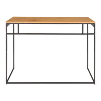 QUVIO Bureau eikenlook – Staal – Natuurlijke Eiken Look