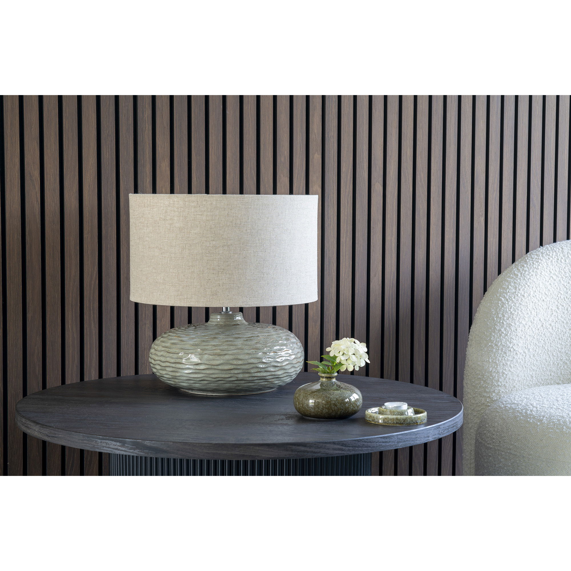 QUVIO Salontafel Dubrovnik – Stijlvol en Functioneel – Donkerbruin – Ø80xH45 cm