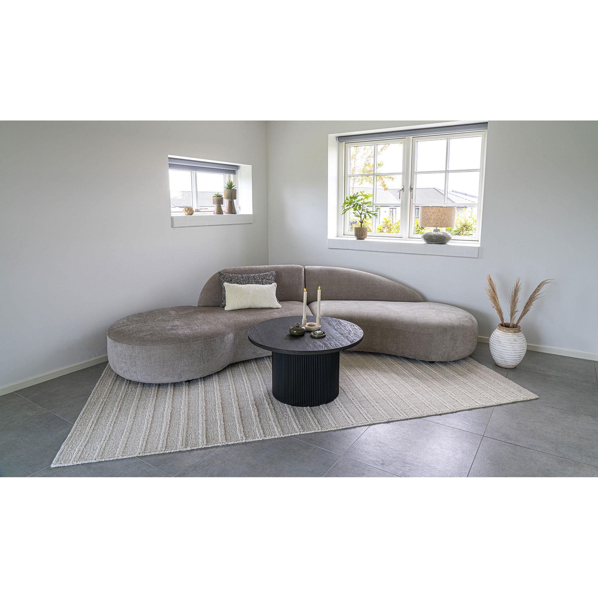 QUVIO Salontafel Dubrovnik – Stijlvol en Functioneel – Donkerbruin – Ø80xH45 cm