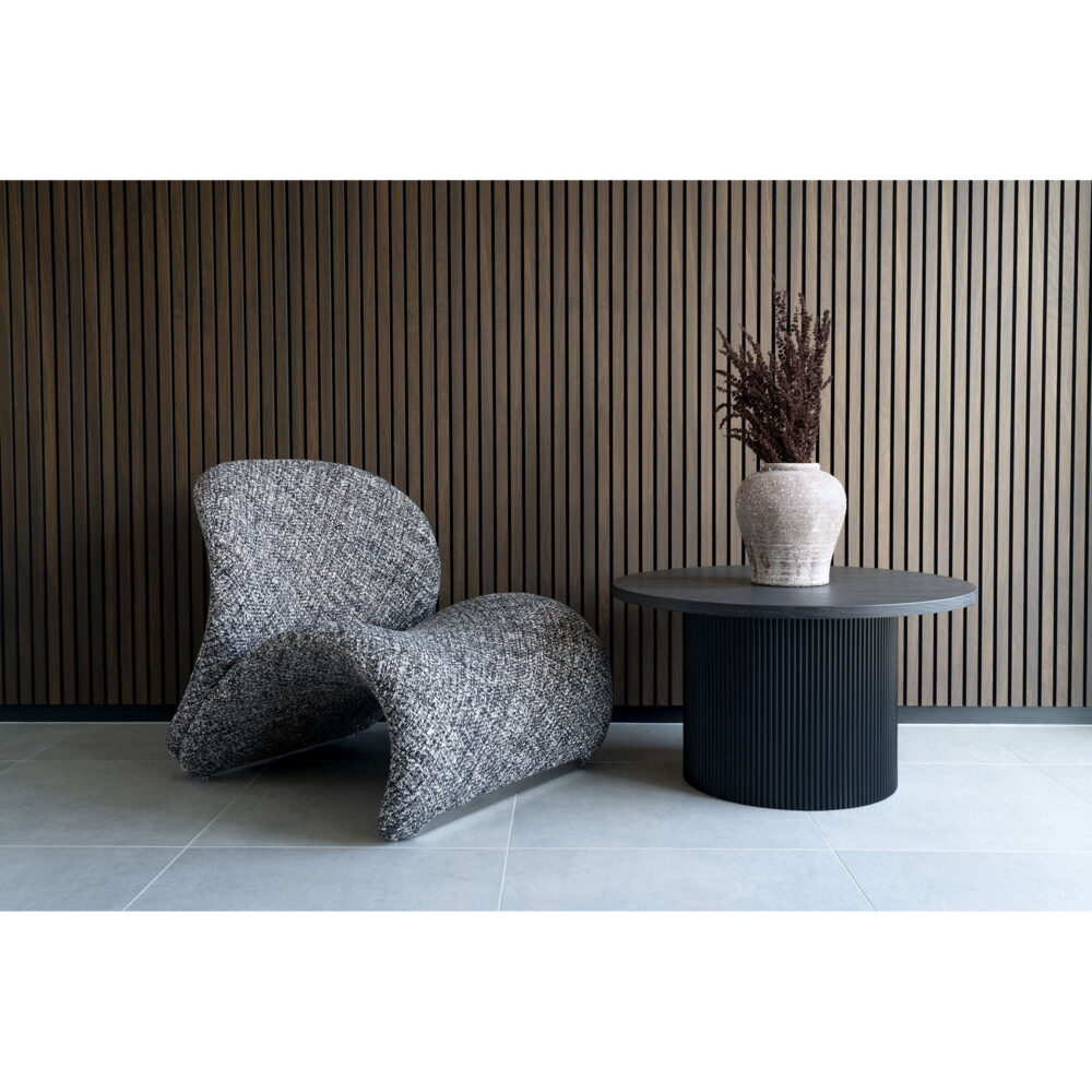 QUVIO Salontafel Dubrovnik – Stijlvol en Functioneel – Donkerbruin – Ø80xH45 cm