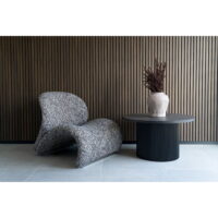 QUVIO Salontafel Dubrovnik – Stijlvol en Functioneel – Donkerbruin – Ø80xH45 cm