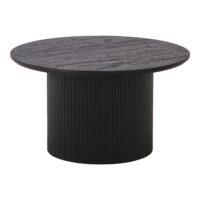 QUVIO Salontafel Dubrovnik – Stijlvol en Functioneel – Donkerbruin – Ø80xH45 cm
