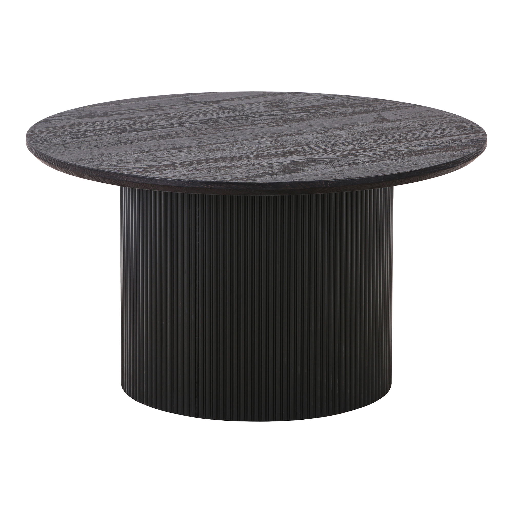 QUVIO Salontafel Gothenburg – Zwart – Ø80×45 cm – Staal en Spaanplaat