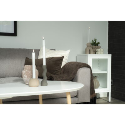 QUVIO Stijlvolle Kast – Bijzetkast Praag – Wit – 38x35x70 cm – Staal en Glas