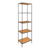 QUVIO Wandkast Gothenburg – Eikenhouten look – Zwart frame – 5 planken – 51x36x170 cm