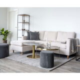QUVIO Wandkast Gothenburg – Eikenhouten look – Zwart frame – 5 planken – 51x36x170 cm