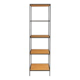 QUVIO Wandkast Gothenburg – Eikenhouten look – Zwart frame – 5 planken – 51x36x170 cm