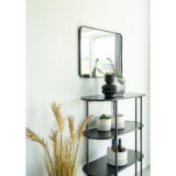 QUVIO Ovale wandkast – Zwart – 4 Planken – 85x36x111 cm