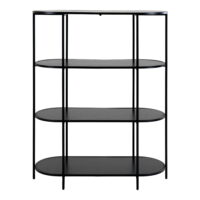 QUVIO Ovale wandkast – Zwart – 4 Planken – 85x36x111 cm