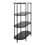 QUVIO Ovale wandkast – Zwart – 4 Planken – 85x36x111 cm