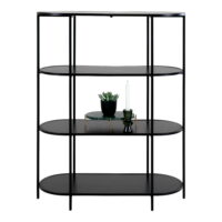 QUVIO Ovale wandkast – Zwart – 4 Planken – 85x36x111 cm