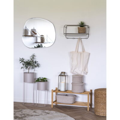 QUVIO Kapstok Lissabon – Staal – Grijs – 45x15x25 cm
