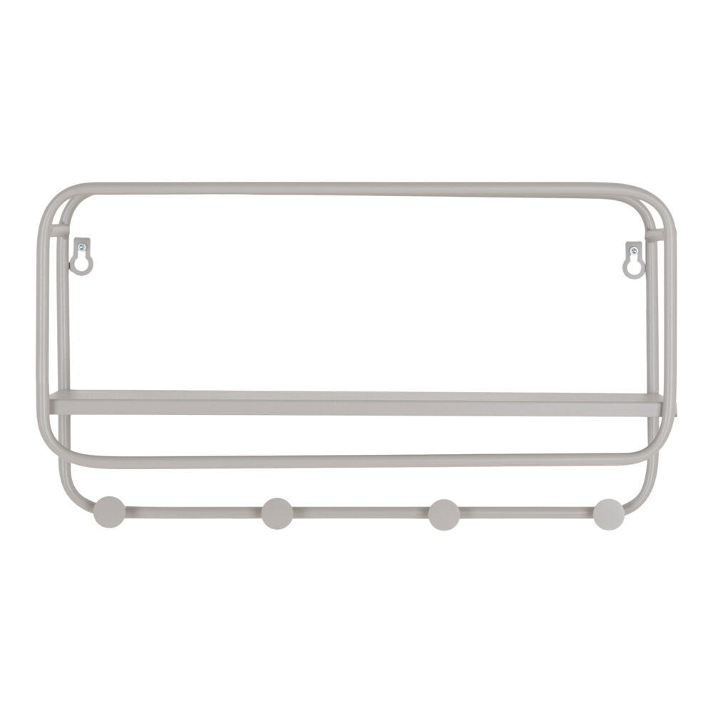 QUVIO Kapstok Lissabon – Staal – Grijs – 45x15x25 cm