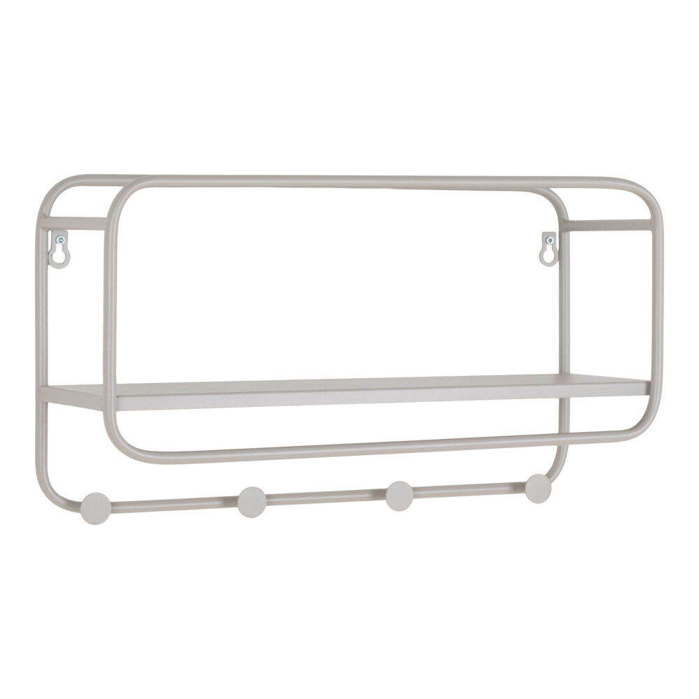 QUVIO Kapstok Lissabon – Staal – Grijs – 45x15x25 cm