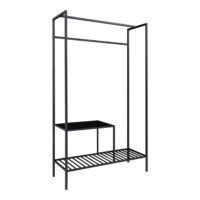 QUVIO Kledingrek Gothenburg – Zwart – 101x38x170 cm