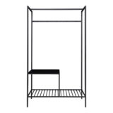 QUVIO Kledingrek Gothenburg – Zwart – 101x38x170 cm