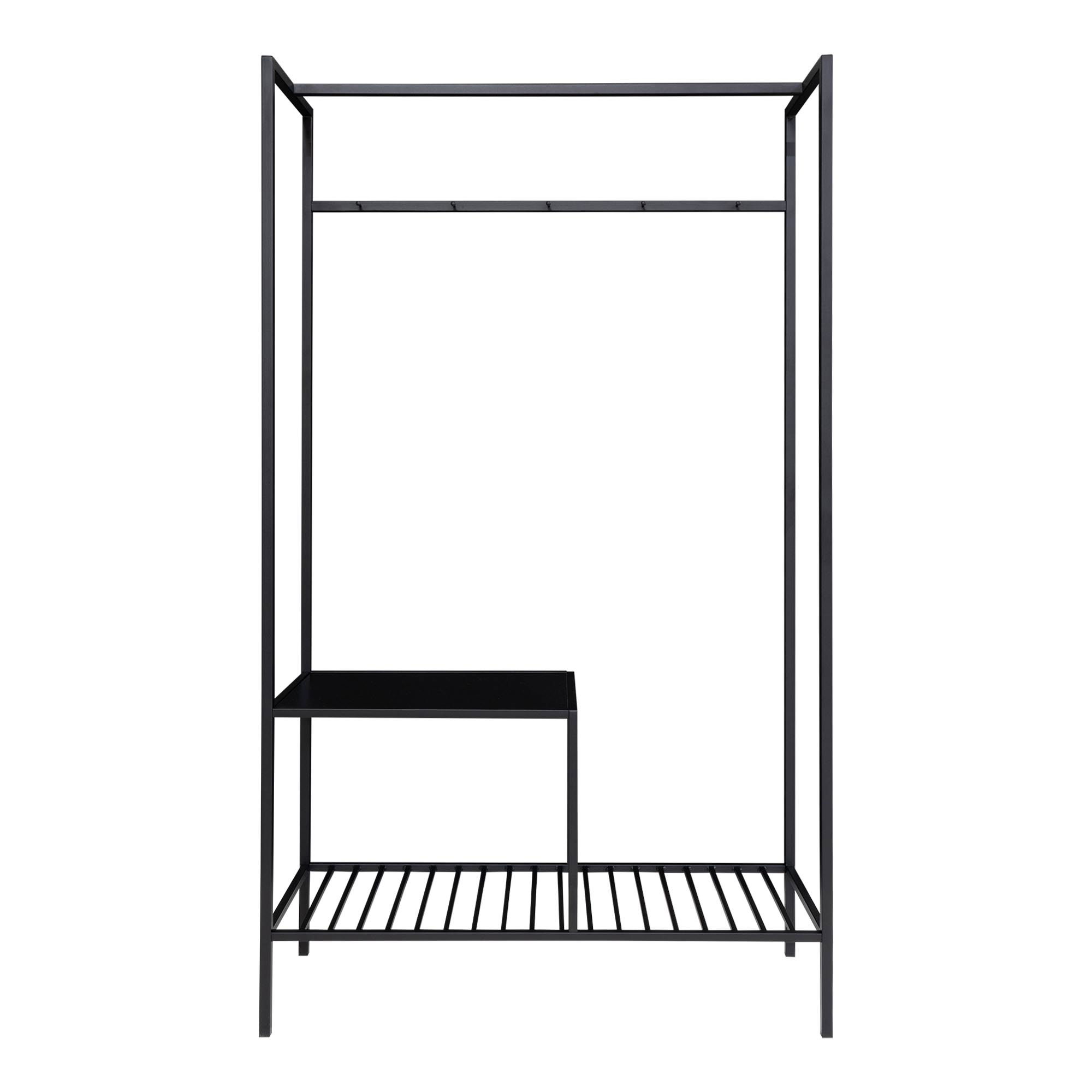 QUVIO Kledingrek Gothenburg – Zwart – 101x38x170 cm