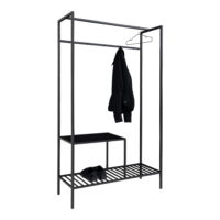 QUVIO Kledingrek Gothenburg – Zwart – 101x38x170 cm
