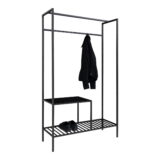 QUVIO Kledingrek Gothenburg – Zwart – 101x38x170 cm