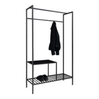 QUVIO Kledingrek Gothenburg – Zwart – 101x38x170 cm