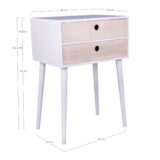 QUVIO Nachtkastje wit – Grenenhout – 2 Lades – Wit