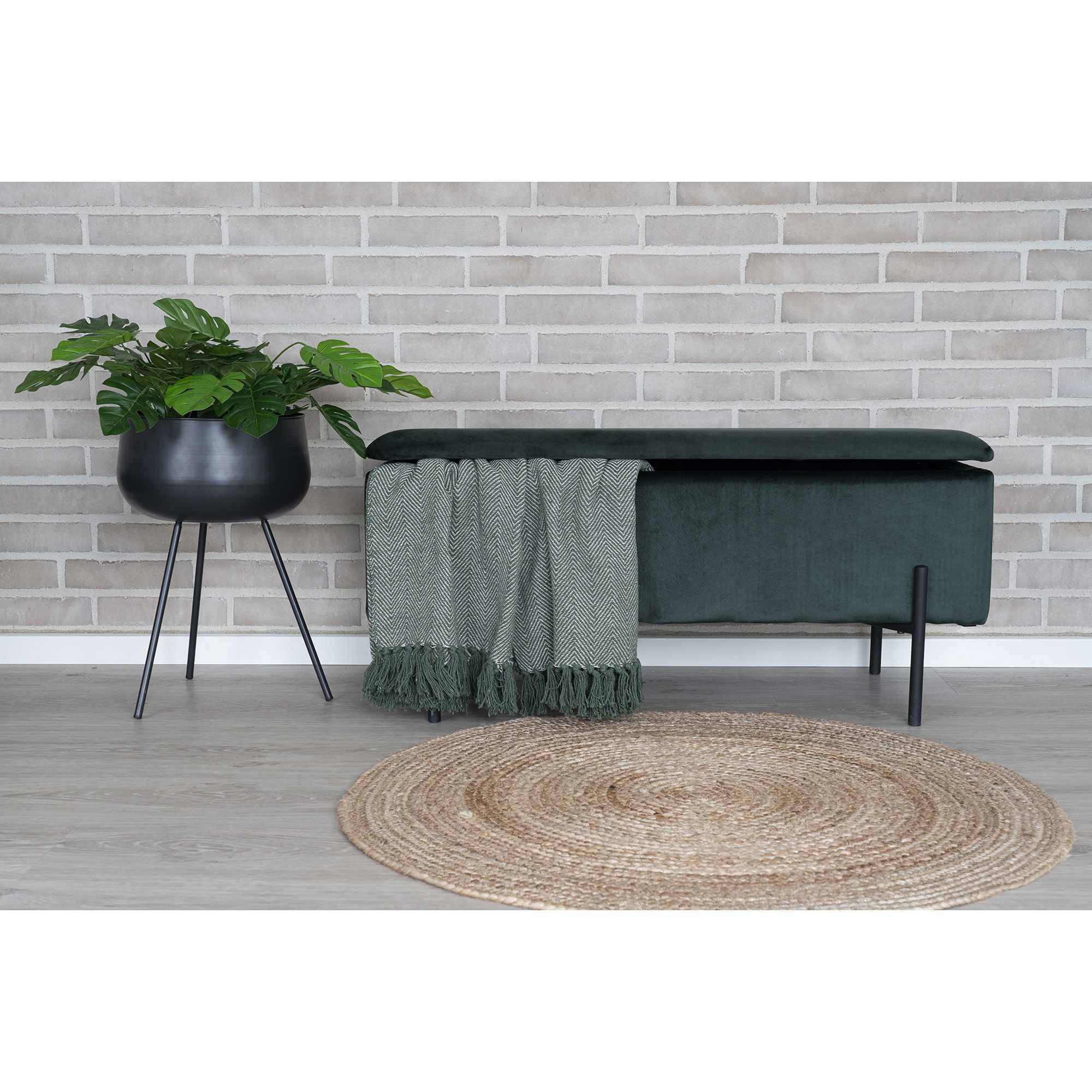 QUVIO Vloerkleed Bombay – Natuurlijke Jute – 90 cm Diameter