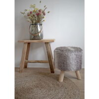 QUVIO Rond vloerkleed -Jute – Ø150 cm -Naturel