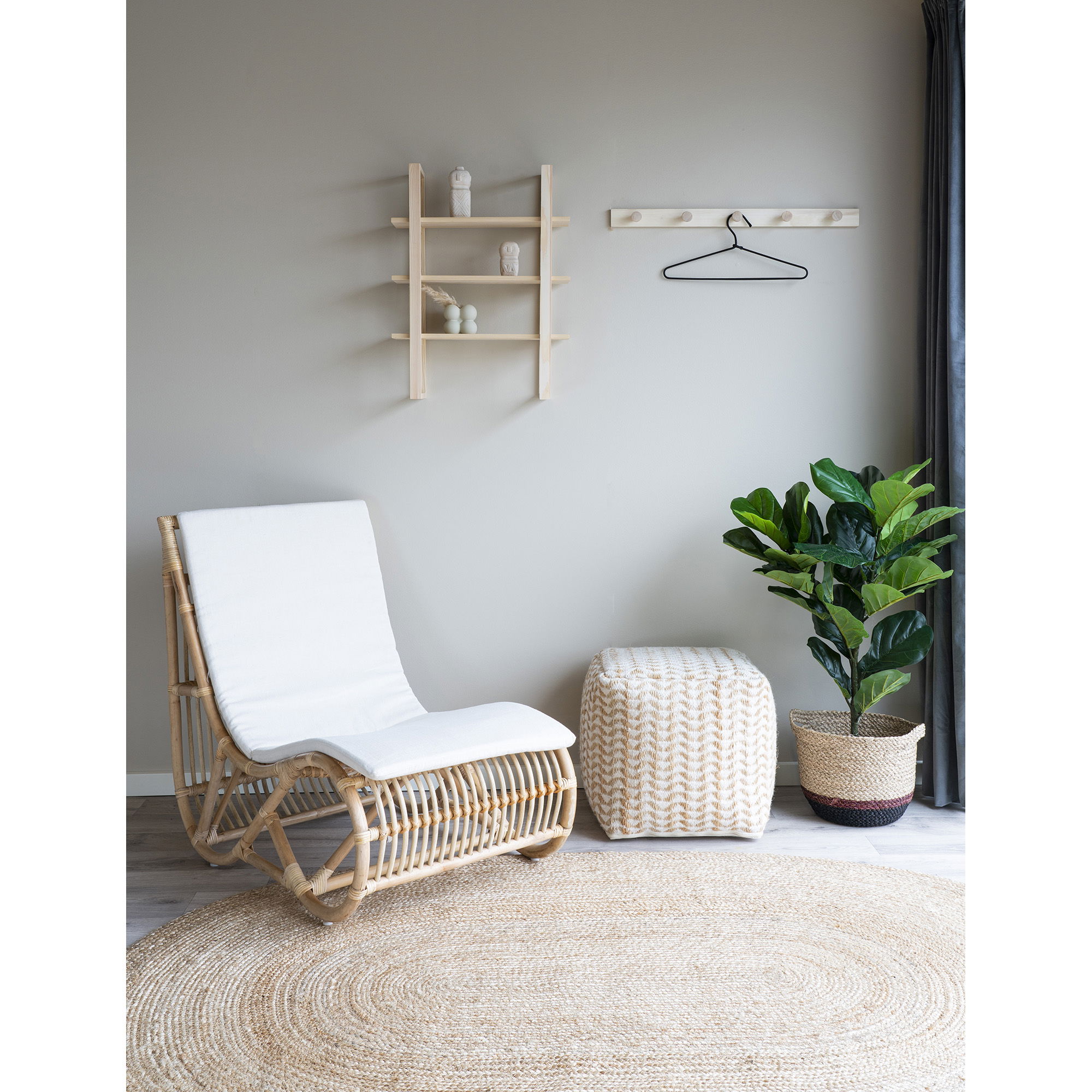 QUVIO Gevlochten Jute Vloerkleed – Naturel – 140×200 cm