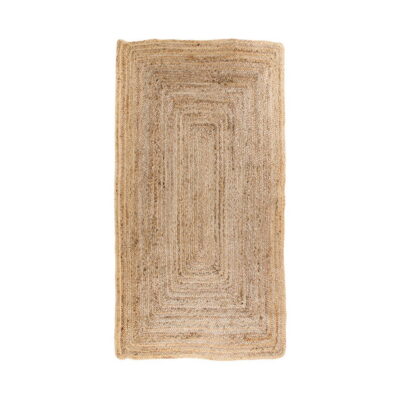 QUVIO Vloerkleed Bombay – Gevlochten Jute – 65×135 cm – Natuurlijk Kleur