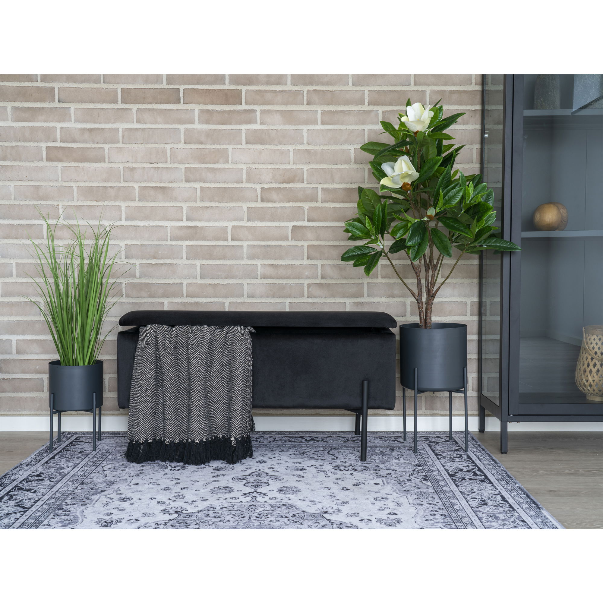 QUVIO Vloerkleed Havana – Zwart/Wit – 160×230 cm