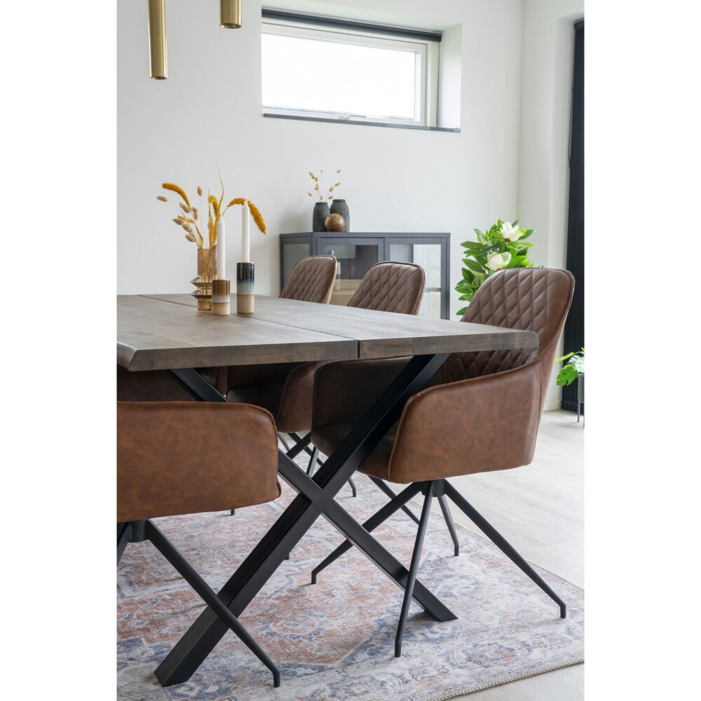 QUVIO Vloerkleed Havana – Oranje/Blauw – 160×230 cm