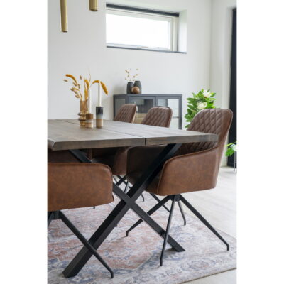 QUVIO Vloerkleed Havana – Oranje/Blauw – 160×230 cm