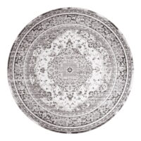 QUVIO Ronde Vloerkleed Havana – Zwart/Wit – 200 cm