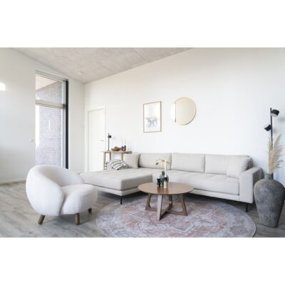 QUVIO Vloerkleed Havana – Rond – Oranje/Blauw – 200 cm