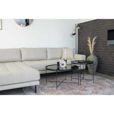 QUVIO Vloerkleed Havana – Rond – Oranje/Blauw – 200 cm