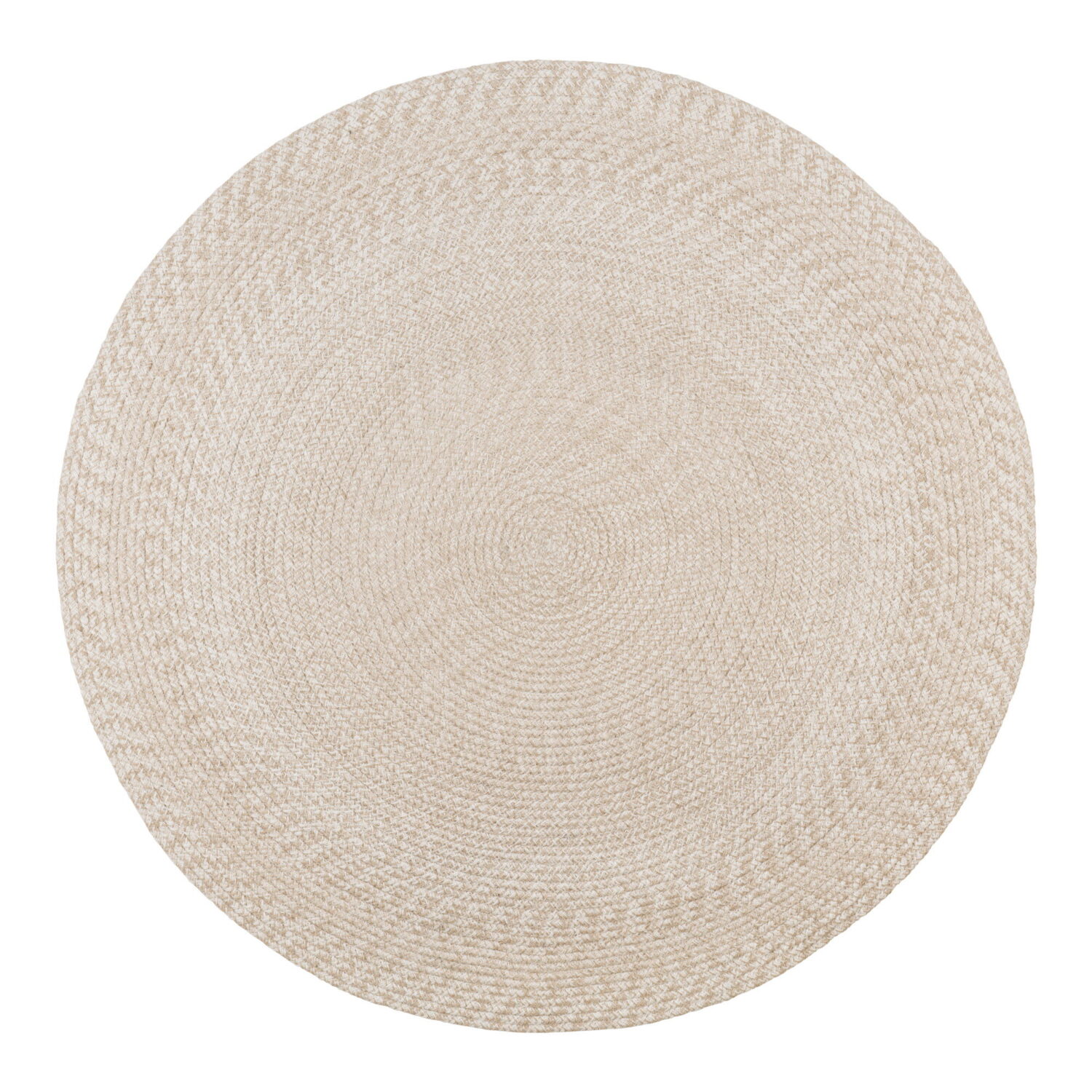 QUVIO Ronde Vloerkleed Menorca – Zandkleurig – 180 cm