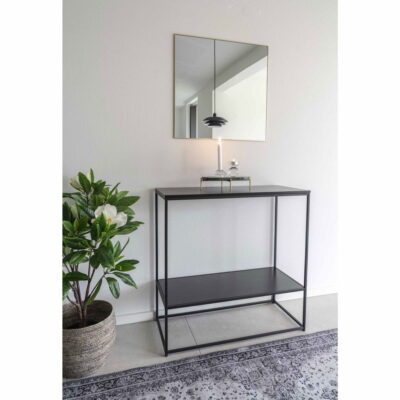 QUVIO Spiegel vierkant – Staal – 60×60 cm – Messing
