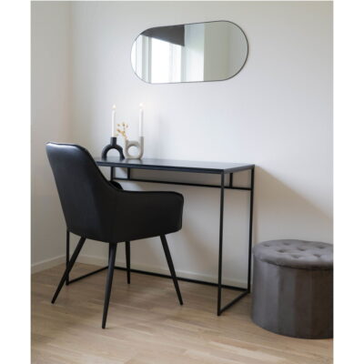 QUVIO Grote ovale spiegel – Staal – 35×80 cm – Zwart
