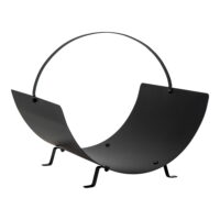 QUVIO Houthouder – Stijlvol en Duurzaam – Zwart Staal – 40x35x33,5 cm