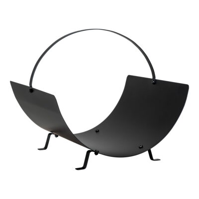 QUVIO Houthouder – Stijlvol en Duurzaam – Zwart Staal – 40x35x33,5 cm